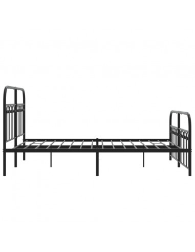 Giroletto con Testiera e Pediera Metallo Nero 140x200 cm