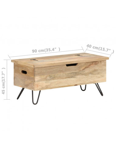 Baule 90x40x45 cm in Legno Massello di Mango