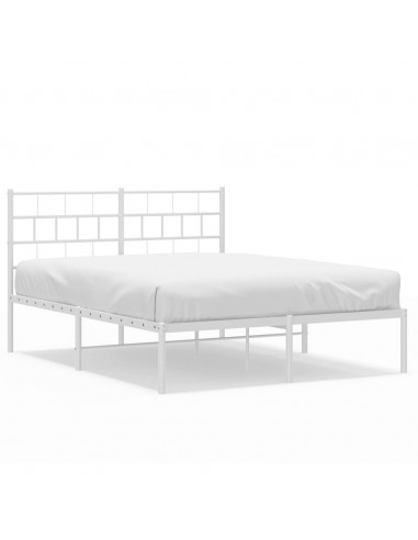 Giroletto con Testiera Metallo Bianco 120x190 cm