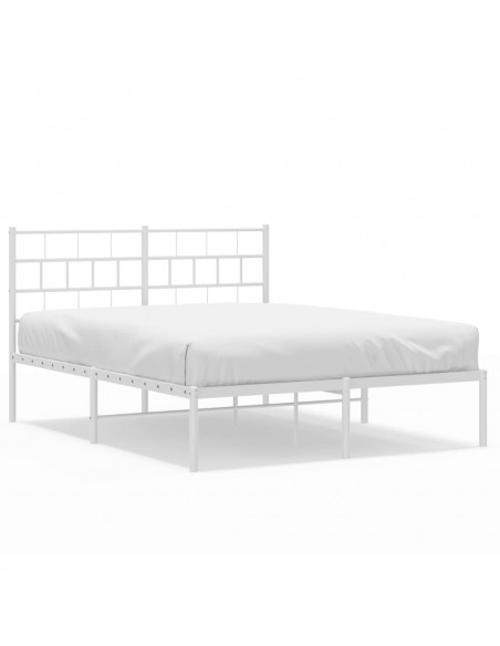 Giroletto con Testiera Metallo Bianco 120x190 cm