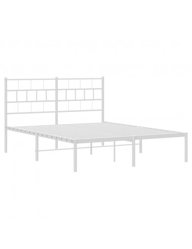 Giroletto con Testiera Metallo Bianco 120x190 cm