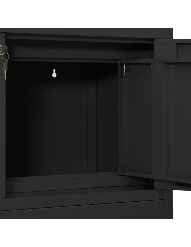 Armadio Ufficio con Fioriera Antracite 90x40x125 cm in Acciaio