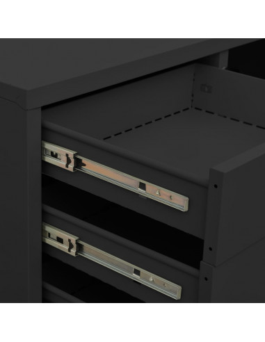 Armadio Ufficio con Fioriera Antracite 90x40x125 cm in Acciaio