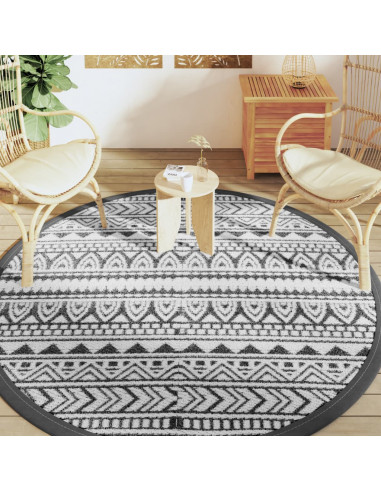 Tappeto da Esterni Nero Ø200 cm in PP