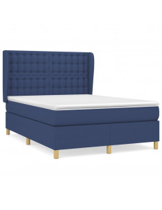 Giroletto a Molle con Materasso Blu 140x200 cm in Tessuto 2