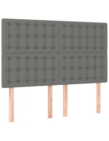 Giroletto a Molle con Materasso Grigio Scuro 140x200cm Tessuto