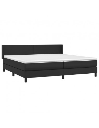 Giroletto a Molle con Materasso Nero 200x200 cm in Similpelle