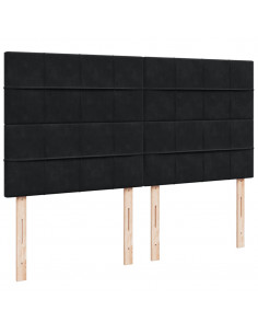 Giroletto a Molle con Materasso Nero 200x200 cm in Velluto 2