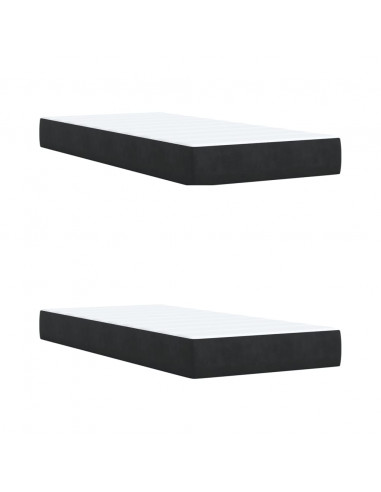 Giroletto a Molle con Materasso Nero 200x200 cm in Velluto