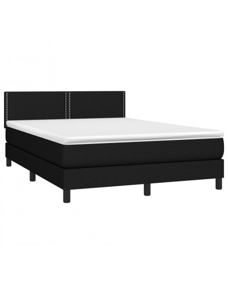 Giroletto a Molle con Materasso Nero 140x200 cm in Tessuto