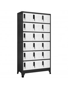 Armadietto con Serratura Antracite e Bianco 90x40x180cm Acciaio 2