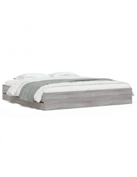 Giroletto Cassetti Grigio Sonoma 160x200 cm Legno Multistrato