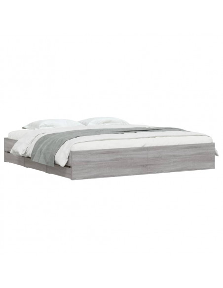Giroletto Cassetti Grigio Sonoma 160x200 cm Legno Multistrato