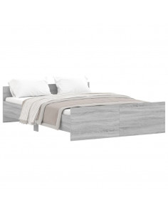 Giroletto con Testiera e Pediera Grigio Sonoma 135x190 cm 2