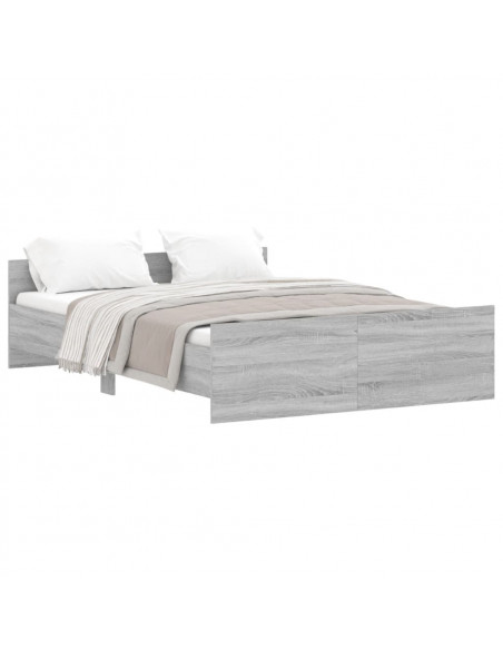 Giroletto con Testiera e Pediera Grigio Sonoma 135x190 cm