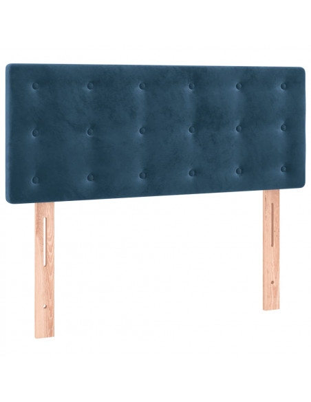 Giroletto a Molle con Materasso Blu Scuro 80x200 cm in Velluto