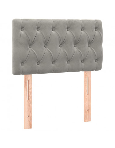 Giroletto a Molle con Materasso Grigio Chiaro 80x200 cm Velluto