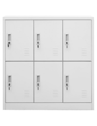 Armadietto con Chiave Grigio Chiaro 90x45x92,5 cm in Acciaio