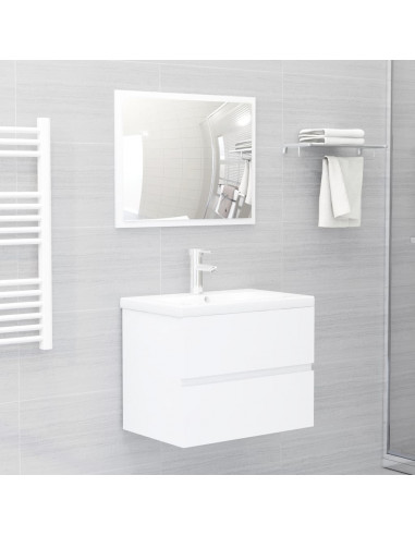 Mobile Lavabo Bianco 60x38,5x45 cm in Legno Multistrato