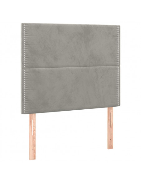 Giroletto a Molle con Materasso Grigio Chiaro 90x200 cm Velluto