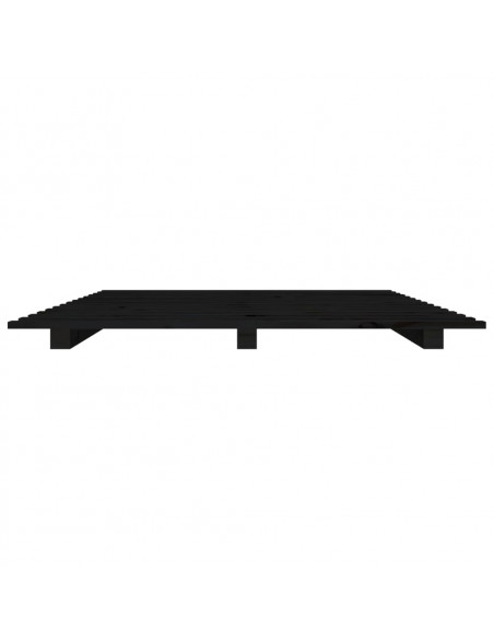 Giroletto Nero 135x190 cm Legno Massello di Pino
