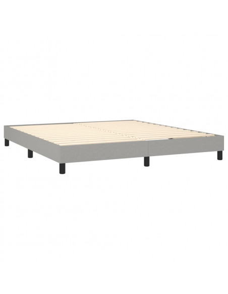 Letto a Molle Materasso e LED Grigio Chiaro 180x200 cm Tessuto