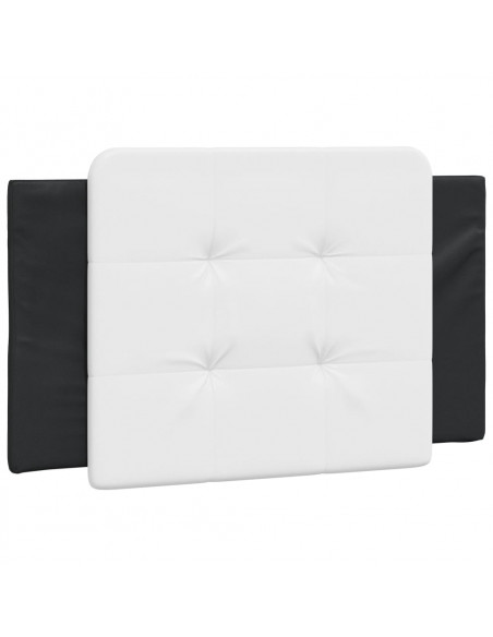 Letto con Materasso Nero e Bianco 80x200 cm in Similpelle