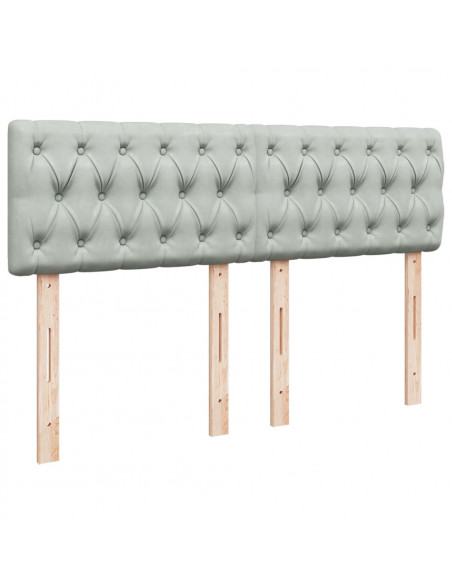 Giroletto a Molle con Materasso Grigio Chiaro 140x190cm Velluto
