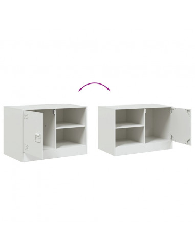 Mobile Porta TV Bianco 67x39x44 cm in Acciaio