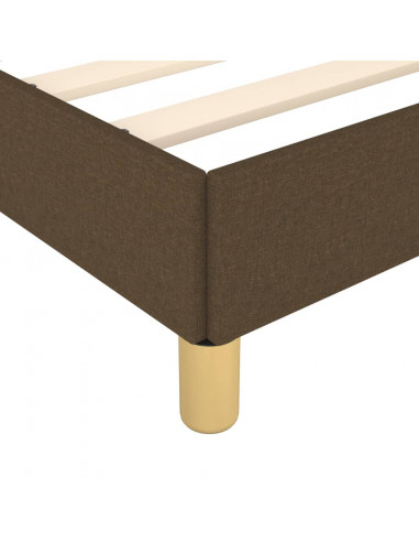 Giroletto con Testiera Marrone Scuro 140x190 cm in Tessuto