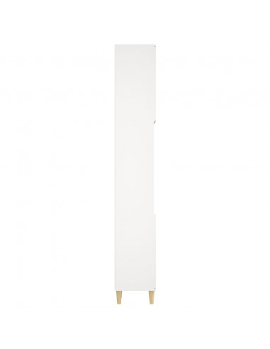 Armadietto da Bagno Bianco 30x30x190 cm in Legno Multistrato