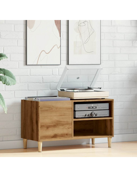 Mobile Porta Dischi Rovere Artigianale 84,5x38x48cm Multistrato