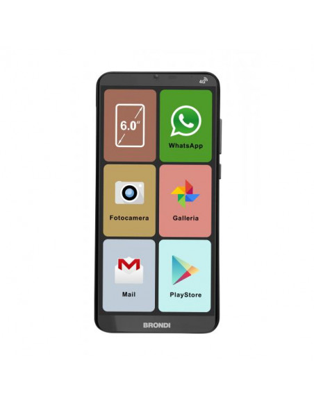 Brondi Smartphone XL 15,2 cm (6") Doppia SIM Android 11 4G USB tipo-C 2 GB 16 GB 2500 mAh Nero