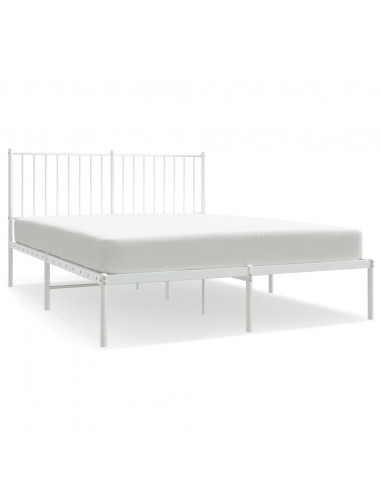 Giroletto con Testiera Metallo Bianco 140x190 cm