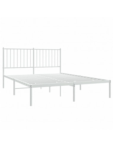 Giroletto con Testiera Metallo Bianco 140x190 cm