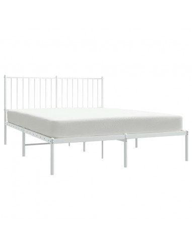 Giroletto con Testiera Metallo Bianco 140x190 cm