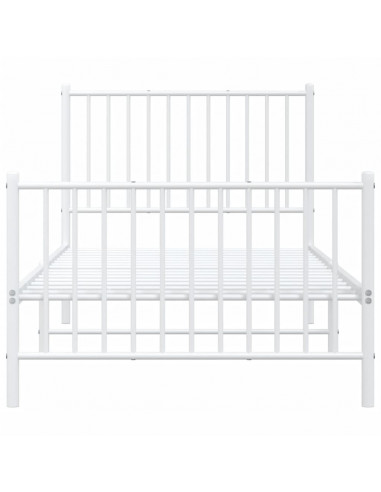 Giroletto con Testiera e Pediera Metallo Bianco 90x200 cm
