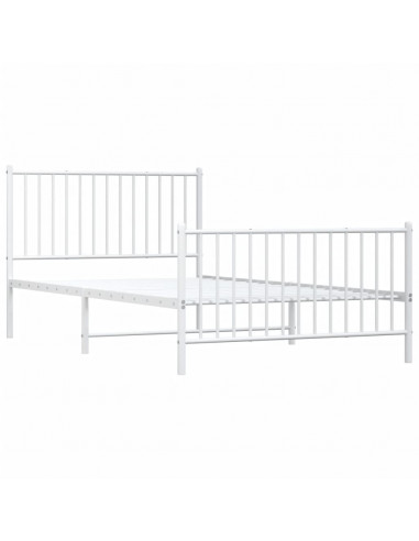 Giroletto con Testiera e Pediera Metallo Bianco 107x203 cm