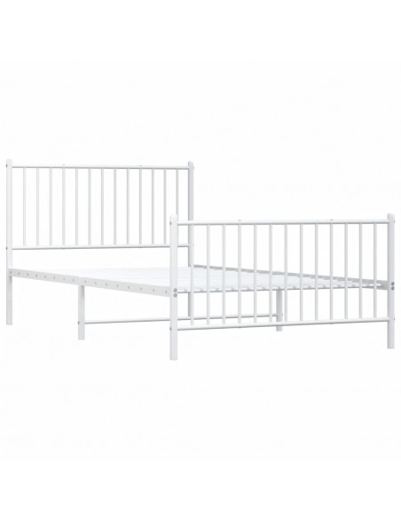 Giroletto con Testiera e Pediera Metallo Bianco 107x203 cm
