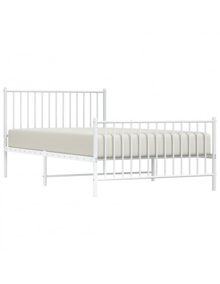 Giroletto con Testiera e Pediera Metallo Bianco 107x203 cm