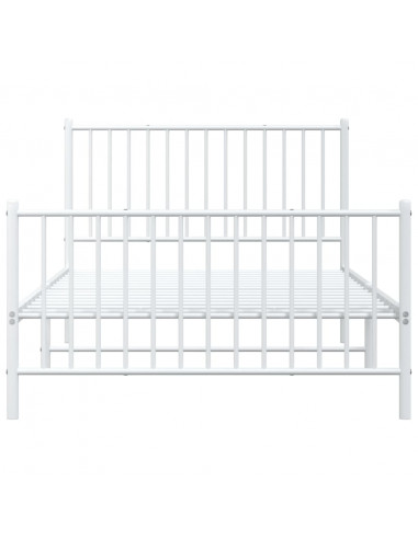 Giroletto con Testiera e Pediera Metallo Bianco 107x203 cm