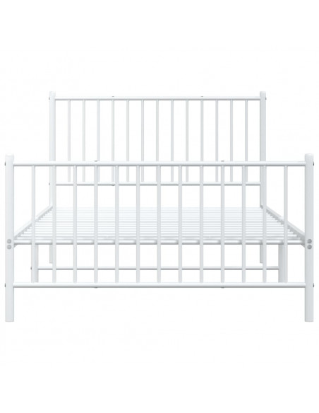 Giroletto con Testiera e Pediera Metallo Bianco 107x203 cm
