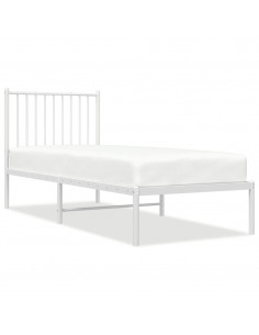 Giroletto con Testiera Metallo Bianco 75x190 cm 2