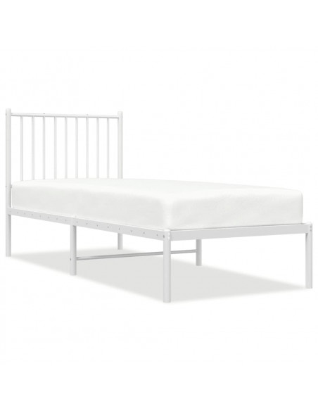 Giroletto con Testiera Metallo Bianco 75x190 cm