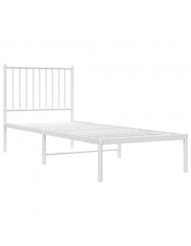 Giroletto con Testiera Metallo Bianco 75x190 cm