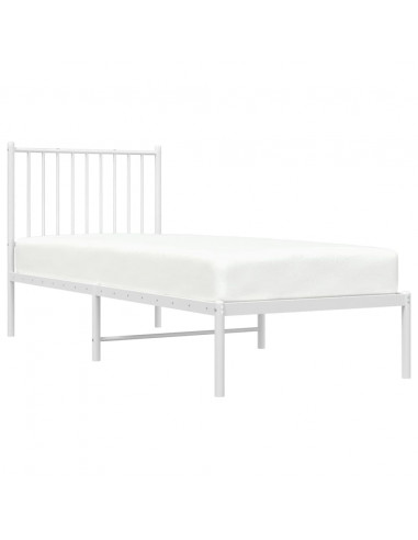 Giroletto con Testiera Metallo Bianco 75x190 cm