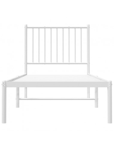 Giroletto con Testiera Metallo Bianco 75x190 cm