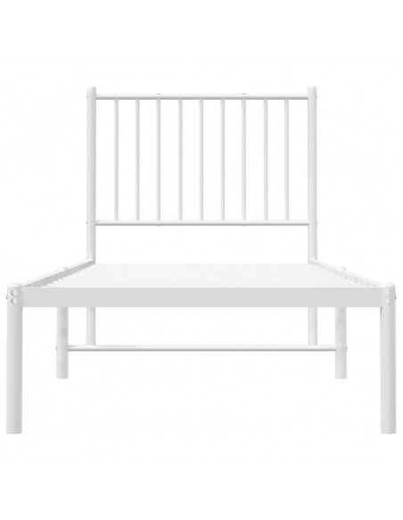 Giroletto con Testiera Metallo Bianco 75x190 cm