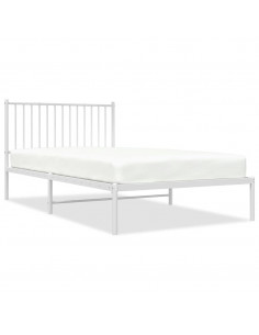 Giroletto con Testiera Metallo Bianco 107x203 cm 2