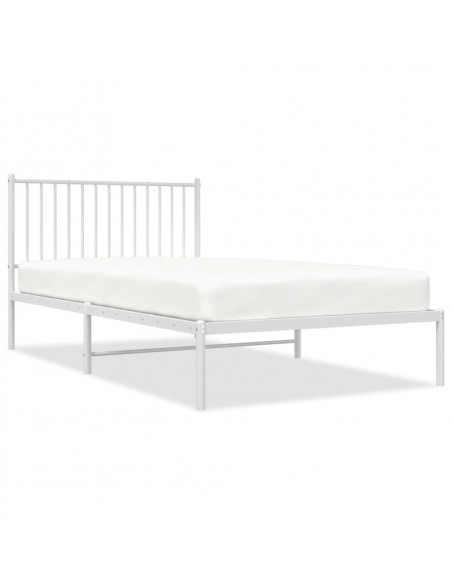 Giroletto con Testiera Metallo Bianco 107x203 cm